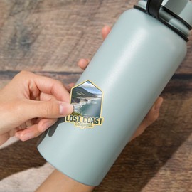 Lantern Press Sticker Lost Coast, California, Coastal Scene, Die Cut Vinyl, (Waterproof Decal for Cars, Water Bottles, Laptops, Coolers), Small