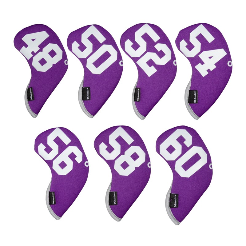Andux 7pcs/Set Golf Wedge Irons Club Head Covers with Degree