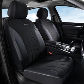 Coverado Car Seat Covers Front Seats, Auto Seat Covers Full Set, Mesh Breathable Seat Protectors, 2 Seats Black Automotive Seat Covers, Universal Fit for SUV, Sedan, Truck