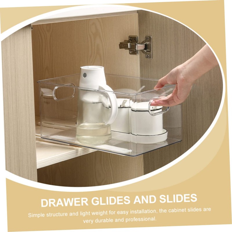 SEWOART 4 Pcs Bottom Mount Slides Cabinet Rails Replacement Track