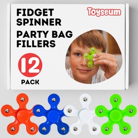 Toyseum 8 x Fidget Spinners for Kids, Party Bag Filler Toys for Children, Mini Sensory Favours are Ideal for Boys & Girls School Prizes, ADHD, Anxiety and Stress Relief for Adults, Pack of 8