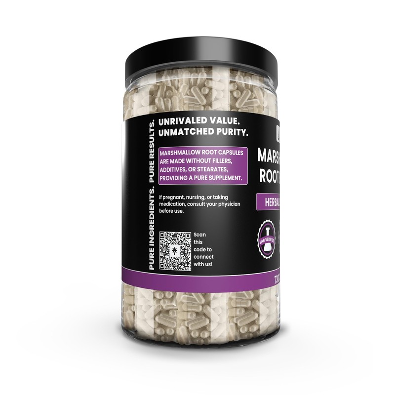 PURE ORIGINAL INGREDIENTS Marshmallow Root (730 Capsules) No Magnesium or