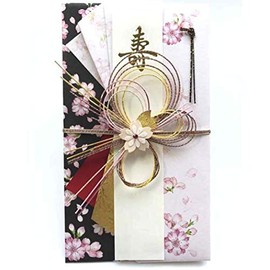 FRONTIA Traditional Japanese Money Envelopes, Cherry Blossoms Blooming, Decorative Fancy Envelopes for Cash, Wedding Gifts, Celebrations (6 Packs, Bulk Pack)