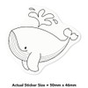 4 x Small 50mm 'Happy Whale' Transparent/Clear Sticker Decals for