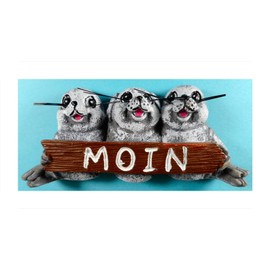 Souvenir Magnet Moin Seal Seal Seal 9.5 x 4.5 x 1.8 cm Fridge Magnet Figure Decoration GCG 3640 Multi-Coloured