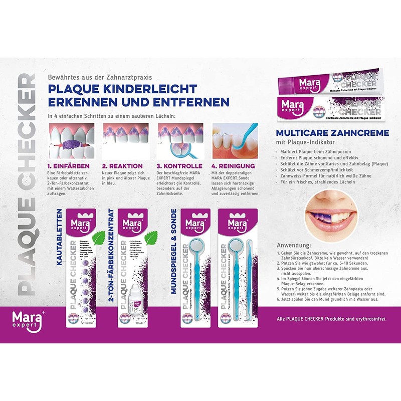 Plaque Remover Set with Tooth Dyeing Tablets, Colouring Toothpaste, Dental