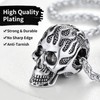 Stainless Steel Flame Skull Pendant Necklace for Men Women Gothic