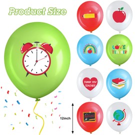 45 Pcs Thank You Teachers Balloons Teacher Appreciation Party Balloons 12 Inches Teachers Day Party Decorations Love Teacher Latex Balloons for Teacher's Day Graduation Party Back to School Supplies