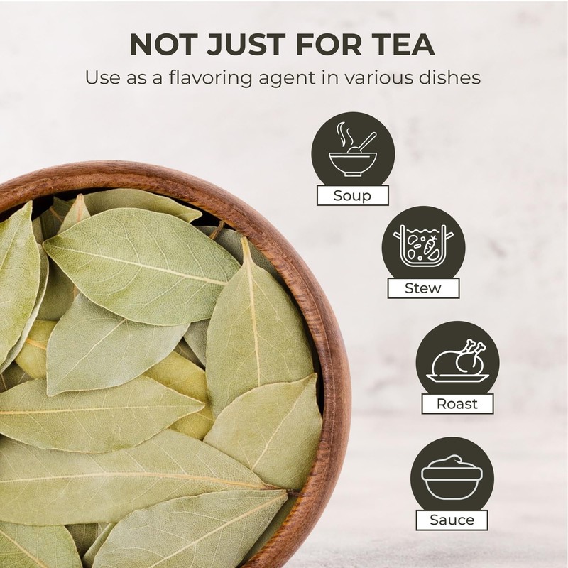 Bay Leaves Tea - 150 Dried Whole Leaves, 1.06 oz,