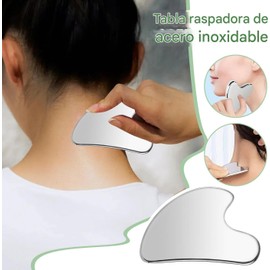Herramienta Gua Sha De Acero Inoxidable Reductor De Papada Facial Moldeador de Masaje y Reductor de Papada para Cuello Hombros Piel Mujeres