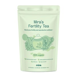 Mira Fertility Tea, Caffeine-Free, 100% Organic, Goji Berry and Ginger Root Helps Regulate Cycles, Support Conception, and Promote Hormone Balance, Peppermint, 20 Tea Bags Per Box