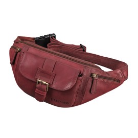 STILORD 'Sam' Vintage Bum Bag Leather Belt Bag Large Men Women Waist Bag with Strap for Travel Festival Concert Leisure Genuine Leather, red