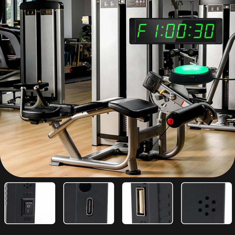 Gym Timer Portable Gym Clock with Start/Stop Button, Interval Timers