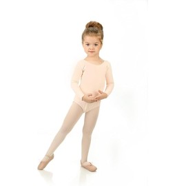 Elowel Girls' Team Basics Long Sleeve Leotard Nude Pink (size 2-4)