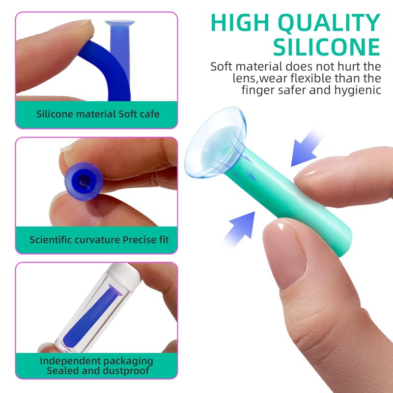 Hard Contact Lens Remover Tool Set, Silicone Suction Sticks for
