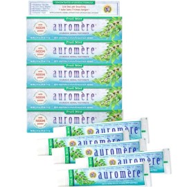 Ayurvedic Herbal Toothpaste, Fresh Mint - Vegan, Natural - (4.16 oz), 5 Pack