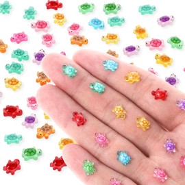 SynHHergyx Pack of 100 Mini Turtles Figures, Luminous Mini Turtles Resin Decorative Tiny Sea Animals Figures, Resin Turtles for DIY Micro Landscape Scenes Pot Decoration