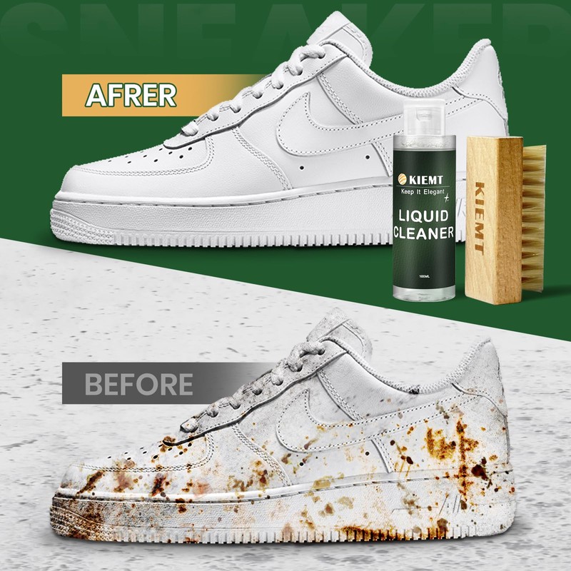 GQQCWVW KIEMT Shoe Cleaner Kit for Sneakers,Fabric, White, Leather, Canvas,