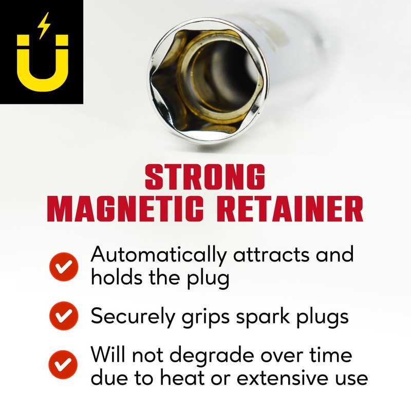 CROM Magnetic Spark Plug Socket - 3/8" Drive Spark Plug