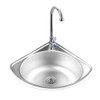 201 Stainless Corner Single Bowl Sink with Faucet,Stainless Steel Triangle