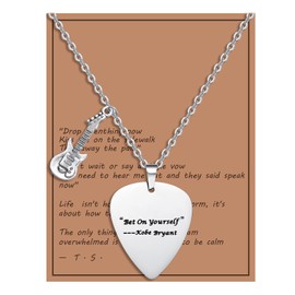 COTATI Quotes Guitar Pick Necklace Outfits Jewelry Accessories Inspired Fans Gift Merch (“Bet On Yourself“)