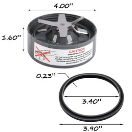 Piezas de Repuesto NutriBullet Cuchilla de Extractor - Pieza de Repuesto de Base de Cuchilla de Acero Inoxidable, Extractor Cruzado de Repuesto, con Junta de Goma, para NutriBullet Blender 900W/600W