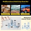 Mardatt 20Pcs M5 Multi-Grip Rivet Nuts, Zinc-Plated Pre-Bulbed Shank Flat