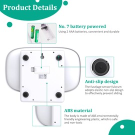 Kytree Digital Pet Scale for Small Animal, LED Display Puppy Whelping Scale with Tape Measure, Collar, Scissors for Newborn Pets, Cats, Dogs, Animals, Measures Up to 15kg, 11.4 * 7.1" (White)