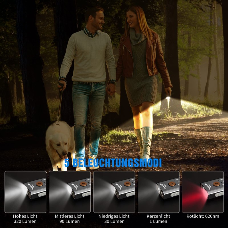 TrustFire Mini Torch Key Ring, 2 in 1 Torch Red