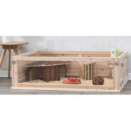 TRIXIE Small Animal Indoor Wooden Run with a View, Playpen for Turtles, Guinea Pigs, Hamsters