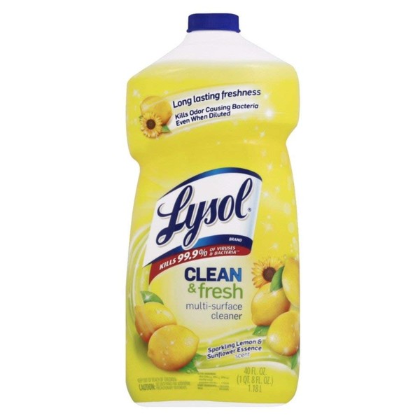 Lysol Power and Fresh All Purpose Cleaner, Lemon Sunflower, 40 Ounce (Pack of 9)