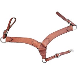 New Western Brown Color Leather Roping Breast Collar with Rope Design Tooling