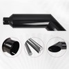 FGJQEFG 5 Inch Inlet 7 Inch Outlet Gloss Black Stainless