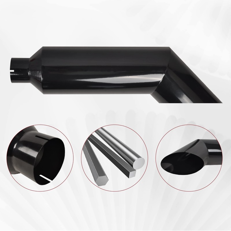 FGJQEFG 5 Inch Inlet 7 Inch Outlet Gloss Black Stainless