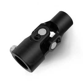 Ovabeyna 3/4" Round x 1"-48 Spline Black Steering Universal Joint Single U Joint Shaft,Total Length: 96mm (3-3/4")