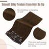 Fshine Hair Extensions, Clip-In Extensions, Real Hair, Brown, 120 g,