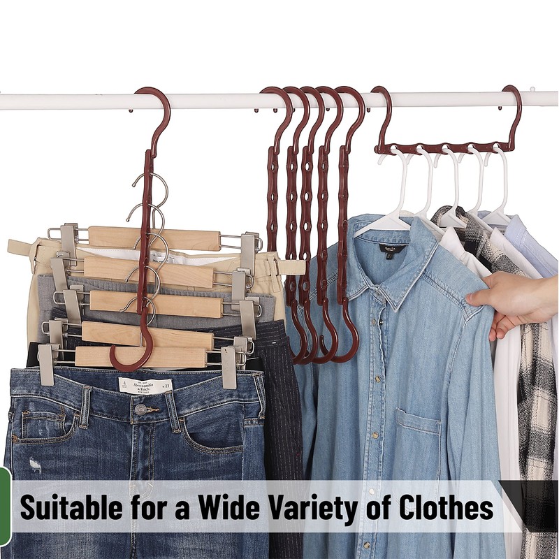 Mr. Pen- Space Saving Hangers for Clothes, 8 Pack, Mahogany