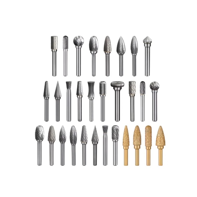 10pcs Tungsten Carbide Burr Set 1/4'' Shank Rotary Burr Kit