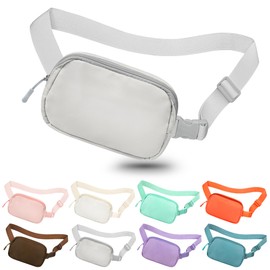 jealkip Fanny Pack Crossbody Bag for Women and Men, Belt Bag for Hiking Bum Bag with Adjustable Strap,Casual Cell Phone Pouch，Waist pack for Running Workout Sports Travel Light Grey