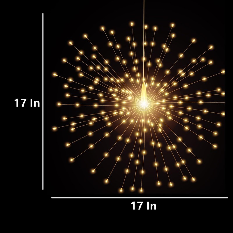 4 Pack 800 LED Starburst Sphere Lights, Battery Operated Firework