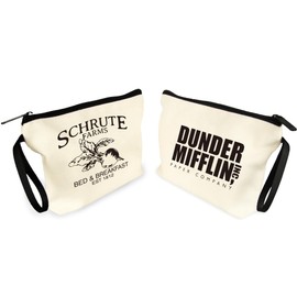 The Office Merchandise Makeup Bag with Zipper and Handle, The Office Merch Canvas Cosmetic Bag, Funny The Office Gifts Bags for Sister, Women and The Office TV Show Fans, Classic Logo