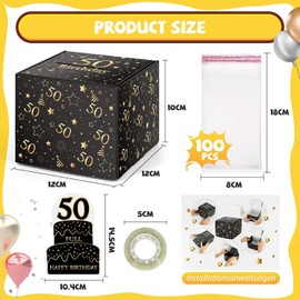 WenmthG Funny Money Gifts Birthday 50, DIY Surprise Box, 50th Birthday Money Box for Cash Gift Draw, Gift Box for 50th Birthday Man Woman