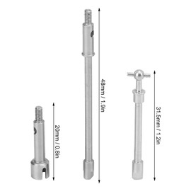 Shanrya RC Stainless Steel Driveshaft Set, RC Driveshaft Set Front and Rear Lightweight Small RC Driveshaft Kit for RC Car for Axial SCX24 90081 1/24 RC Car