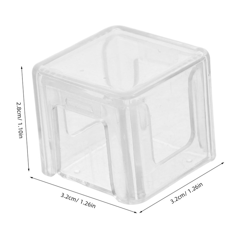 WHAMVOX 3pcs Transparent Acrylic Pool Cue Chalk Case Durable Billiard