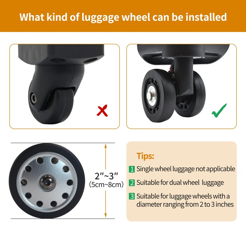 uinhuine 9Pack Luggage Suitcase Wheels Cover Carry on Luggage Wheels