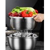 Mixing Bowls with Colander 304 Stainless Steel Kitchen Strainer for