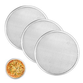 LCUHAVA 3PCS 12In Aluminum Pizza Screen Trays for Oven Non Stick Pizza Oven Tray Orbicular, Fast Thermal Conductivity and Even Heating, for Use in Family Restaurant Kitchens