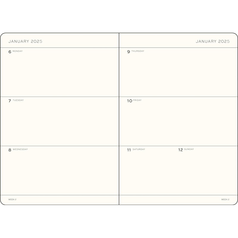 LEUCHTTURM1917 370788 Weekly Planner 2025, Medium A5 Softcover - 12