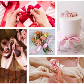 10mm Red Satin Ribbon 22M ，Fabric Hair String Ribbon for Craft, Flower Bouquets, Gift Wrapping, Wedding, Bow Making and Valentines Christmas Decoration