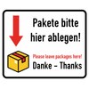 Daged Sticker Size 20 x 16 cm Post Delivery Parcel